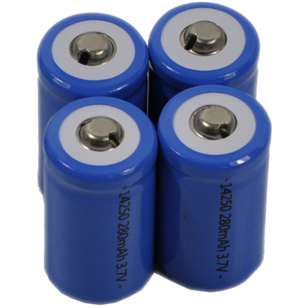 4x 14250 Battery Top Button Rechargeable